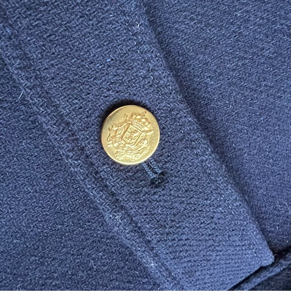 J. Crew Nello Gori Stadium Cloth Coat Navy Blue Wool Blend Peacoat Women’s 10 - Picture 13 of 14